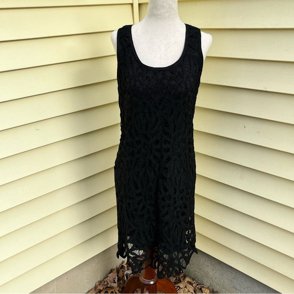 Madewell Broadway & Broome Black Dress Lace Midi Chic Preppy Racerback 4 NWT